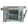 NicBex Mobile Kitchen Island Cart Morden Kitchen Carts on Wheels with Storage with 2 Cabients Doors, 3 Drawer and Trash Bin for Kitchen - 3 of 4