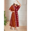 LA LEELA Women's Summer Holiday Beach Casual Dailywear Relaxed Fit Caftan House Sleep Shirt Loungewear Dashiki Dresses for Women 2X-3X Orange, Sun - image 4 of 4