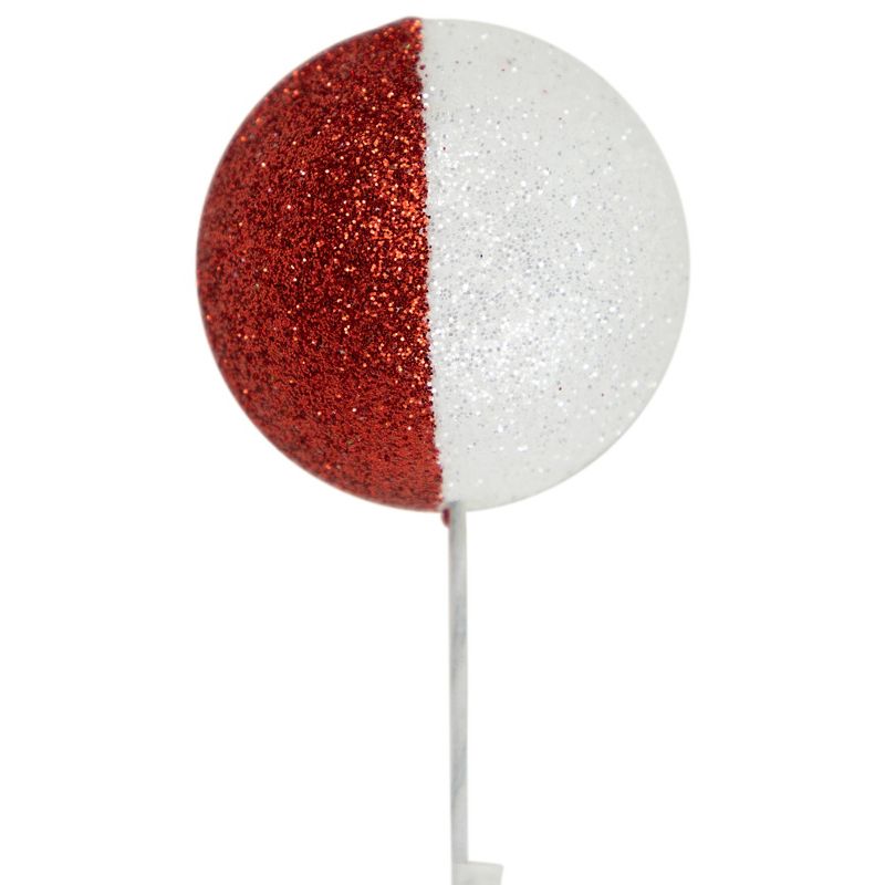 Northlight Set of 2 Red and White Glittered Candy Cane Christmas Picks 22", 5 of 8