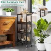 Slim Storage Cart 4 Tier Narrow Kitchen Rolling Cart on Wheels , Mobile Utility Cart Shelving Unit - 3 of 4