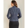 Allegra K Women's Long Sleeve Open Front Work Office Plaid Tweed Blazer - 3 of 4