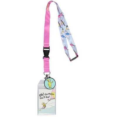 Dr. Seuss Oh The Places You'll Go ID Badge Holder Lanyard w/ 2" Rubber Pendant