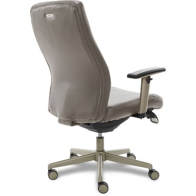 Gray Bonded Leather Adjustable Ergonomic Executive Chair
