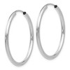 Black Bow Jewelry 2mm x 30mm 14k White Gold Polished Round Endless Hoop Earrings - image 2 of 4