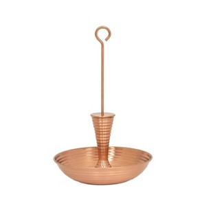 Achla Designs 14" Stylish Brass Hanging Droplet Birdbath Feeder - Copper - 1 of 4
