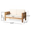 Sapphtopaz Patio Sofa with Shutter-Slat Design & Water-Resistant Cushions, Acacia Wood Outdoor Sofa, Outdoor Club Chair, Outdoor Sofa Chair - 4 of 4