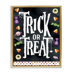 Stupell Industries Trick Or Treat Halloween Candy Floating Frame Canvas Art - 1 of 4