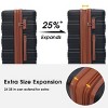 3-Piece Matching Hardshell Luggage Set,Checked Suitcases Expandable Lightweight Spinner Suitcases with TSA Lock (20"/24"/28")-Cuddlewood - 2 of 4