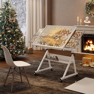Racxily 1500 pieces Jigsaw Puzzle metal Table board for adults gift with 4 trays - 1 of 4