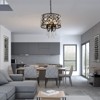 PAKOKULA Modern 5-Light Black Drum Chandelier with Glam Crystal Shade-Dimmable Hanging Light Fixture - 3 of 4