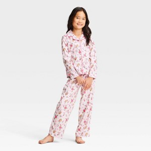 Girls' The Grinch Holiday Long Sleeve Button-Down 2pc Pajama Set ...