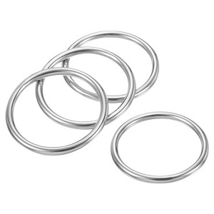 Unique Bargains Stainless Steel Seamless Welded DIY O Ring Buckles 20 Pcs Silver - 1 of 4