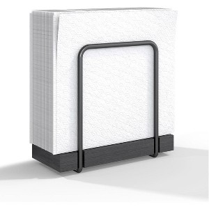 Enlea Modern Farmhouse Napkin Holder, Standing Vintage Napkin Holder for Tables, Steel And Wooden Base Kitchen & Dining Room Decor - 1 of 2