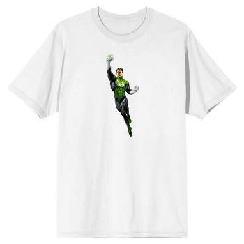 Green Lantern Superhero Power Pose Men's White Graphic Tee