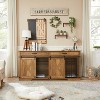 Large Dog Crate Furniture with Divider, Barn Door Design, Tabletop & Storage Drawers, Fits Dogs up to 200 lbs - 3 of 4
