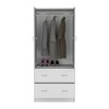 SEVOBAL Armoires 70 Inch Taly Armoire with Double Doors Two Drawers and Hanging Rod for Bedroom Storage, White, 30.9"*19"*70.9" - 3 of 4