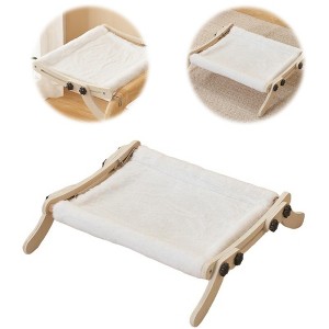 Cat Hammock Radiator, Dual-use Cat Window Hammock For Indoor Cat, Adjustable Wood Cat Radiator Beds Cat Window Beds Holds Up 18kg For Home Living Room - 1 of 4