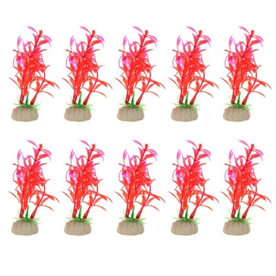 Unique Bargains Aquarium Plastic Plants for Fish Tank Landscape Decoration 3.94" 10 Pcs