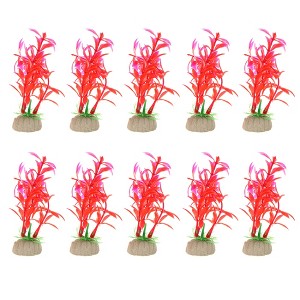 Unique Bargains Aquarium Plastic Plants for Fish Tank Landscape Decoration 3.94" 10 Pcs - 1 of 4