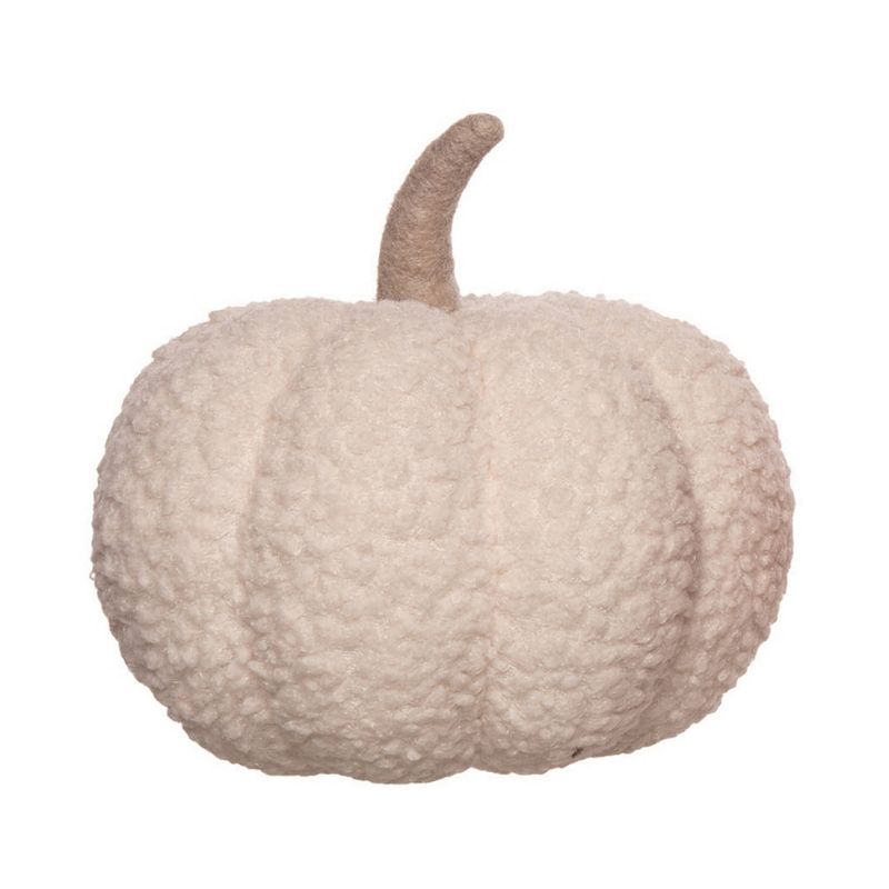 Transpac Polyester Plush Fuzzy Harvest Fall Pumpkin Decor Set of 3, 7.5 x 7.5 x 7.0 inch, 2 of 5
