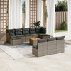 vidaXL Patio Sofa Set with Cushions Outdoor Furniture 11 Piece Poly Rattan - Gray - 2 of 4