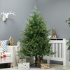 HOMCOM 6ft Artificial Christmas Tree Holiday Decoration with Auto Open, Steel Base, Wide Shape, Green - 2 of 4