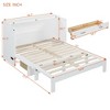 TIRAMISUBEST Full Size Murphy Bed with Large Drawer, Rattan-Door Design Modern Folding Bed Frame with Charging Station - 4 of 4