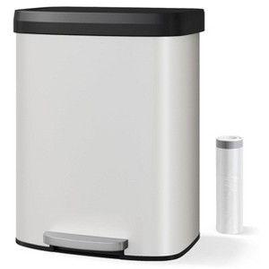 16 Gallon / 60 Liter Stainless Steel Trash Can,For Office, Bathroom, Dining Room - 1 of 4