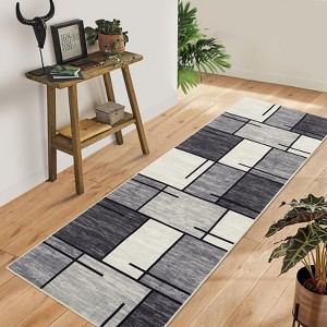 Washable Modern Geometric Patchwork Pattern Rugs for Living Room Non Slip Indoor Soft Carpet Abstract Low Pile Area Rugs Room Decor - 1 of 4