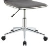 Grey and Chrome Armless Office Chair with Casters - 3 of 4