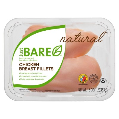 Just Bare Boneless Skinless Chicken Breast Fillets - 14oz