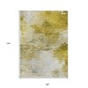 Gold Beige And Wheat Abstract Washable Indoor Outdoor Area Rug - 3 of 4