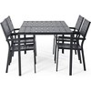 Cesicia Modern 7-Piece Black Dining Table Set with Dining Chairs for 6 - 2 of 4