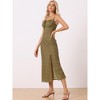 Allegra K Women's Floral Spaghetti Strap Summer Casual Low Cut Midi Dress - 3 of 4