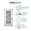 Durable 36 in. x 80 in. Full Lite Decorative Glass Right Hand Inswing Fiberglass Front/Exterior Door- Finished White - 3 of 4