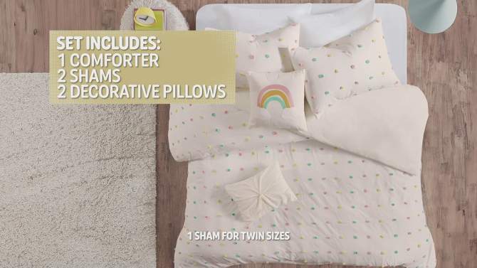 Kelsey Cotton Jacquard Pom Pom Kids' Comforter Set - Urban Habitat, 2 of 12, play video
