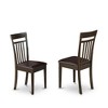 East West Furniture, Capri  slat  back    kitchen  Chair  with    Leather  Upholstered  Seat,  Set  of  2 - 2 of 3