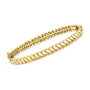 Pure Collection by Ross-Simons 18kt Gold Vermeil Twisted Bangle Bracelet - 1 of 4
