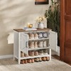 Traditional American Style Shoe Cabinet with Adjustable Shelf - Entryway Shoe Organizer - 3 of 4