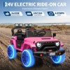 24V Electric Ride On Car for Kids, 4WD 20.5in 2-Seater with Extendable Body, 13in Anti-Slip Tires, LED Lights, Music, Parental Remote, for Ages 3-8 - 3 of 4