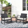 Aoodor Patio Chair Cushions Set of 2, Water Resistant Outdoor Seat Cushions with Handle and Ties, Square Corner Cushions for Patio Furniture - 2 of 4