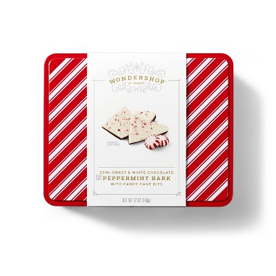 Holiday Semi-Sweet & White Chocolate Peppermint Bark with Candy Cane Bits - 12oz - Wondershop™