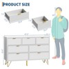 7-Drawer Dresser for Bedroom, 47.2" Wide Modern Wooden Chest with Gold Metal Legs & Handles, Narrow Storage Table for Entryway or Living Room - 2 of 4