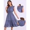 Allegra K Women's Sleeveless Smocked Waist Gilding Metallic Stars Chiffon Party Dress - 2 of 4