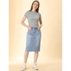 INSPIRE CHIC Women's Casual High Waist Back Slit Short Denim Skirts - 3 of 4