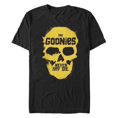 Men's The Goonies Never Say Die Skull  T-Shirt - Black - 2X Large