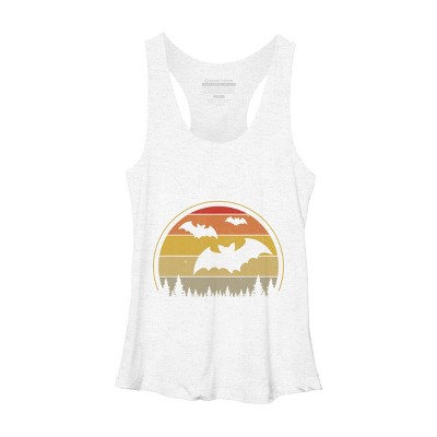 Women's Design By Humans Vintage Retro Vampire Bats Halloween Costume By Chos Racerback Tank Top