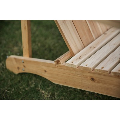 Natural Fir Wood Adirondack Chair with Arms for Outdoor Use