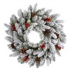 National Tree Company 24' Feel Real Snowberry Pine Artificial Wreath with Red Berries - 4 of 4