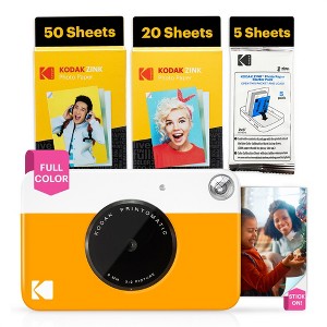 Kodak Printomatic 5MP Instant Print Camera & Zink Photo Paper (75 Sheets) Bundle - 1 of 4